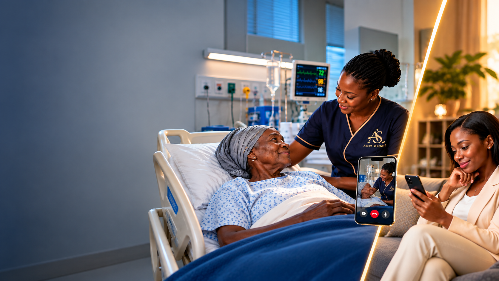 Accompagnement hospitalier et suivi à distance par appel vidéo - Akeva Sérénité